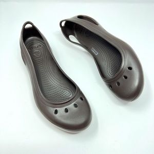 Crocs Women's Kadee brown ballet flats slip ons size 11